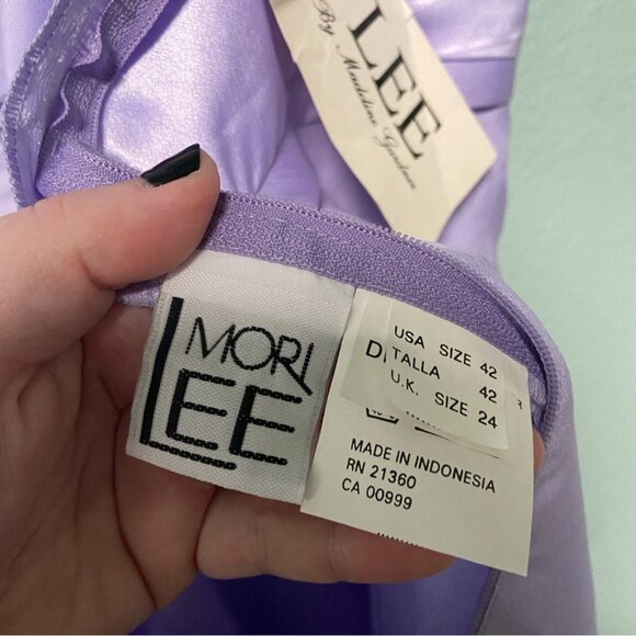 NWT Vintage Mori Lee Women's Plus Size Lavender Purple Bow Dress Size 20 - Picture 7 of 11
